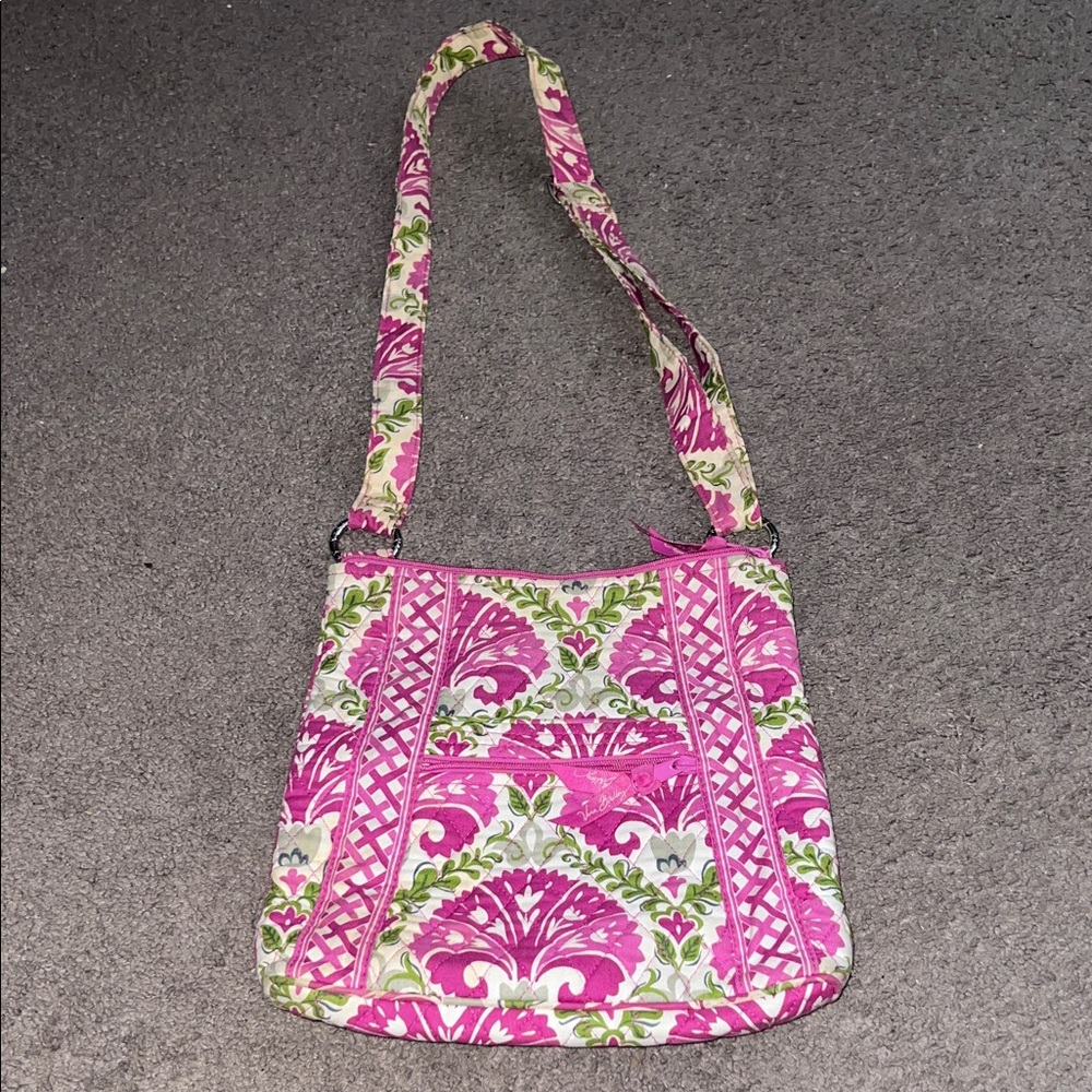 Vera Bradley Pink and Green Crossbody Bag